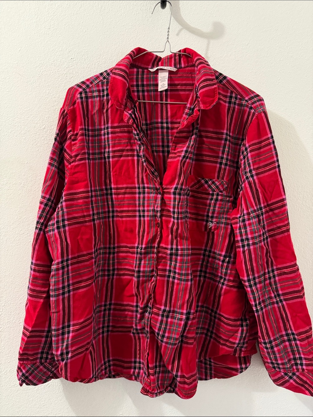 Victoria's Secret Red Plaid Flannel Pajama SET size Large